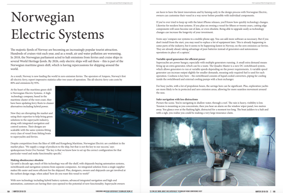 Norwegian Electric Systems talk maritime green shift